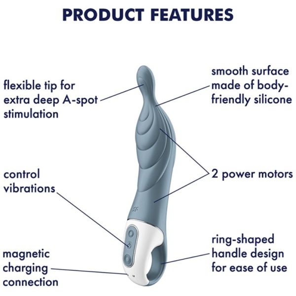 SATISFYER - VIBRATEUR AMAZING 2 ASPOT GRIS – Image 4