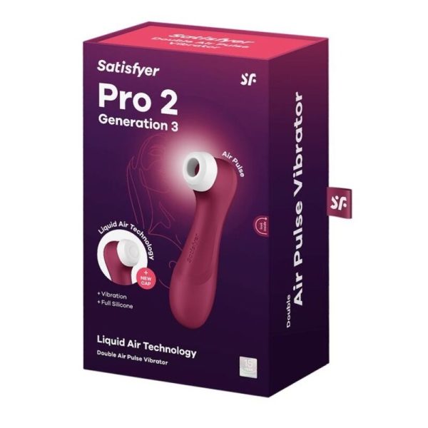 SATISFYER PRO 2 GENERATION 3 LIQUID AIR TECHNOLOGY - WINE RED – Image 5