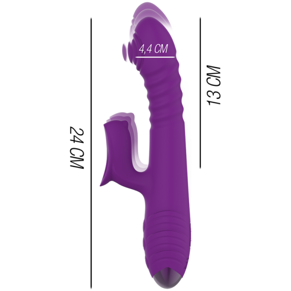 INTENSE - VIBRATEUR RECHARGEABLE MULTIFONCTION IGGY UP  DOWN AVEC STIMULATEUR CLITORAL VIOLET – Image 4