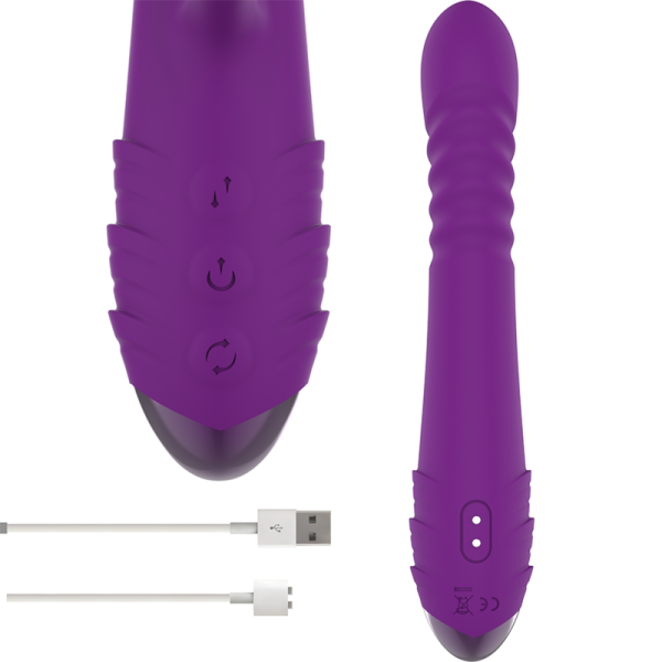 INTENSE - VIBRATEUR RECHARGEABLE MULTIFONCTION IGGY UP  DOWN AVEC STIMULATEUR CLITORAL VIOLET – Image 5