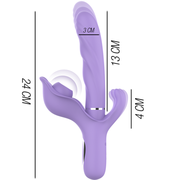 INTENSE - VIBRATEUR RECHARGEABLE MULTIFONCTION BILLIE ASPIRATION ET PULSATION VIOLET – Image 4