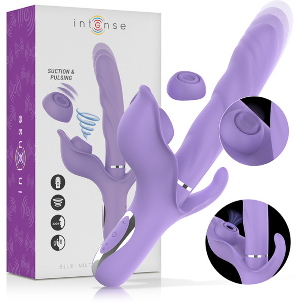 INTENSE - VIBRATEUR RECHARGEABLE MULTIFONCTION BILLIE ASPIRATION ET PULSATION VIOLET – Image 2