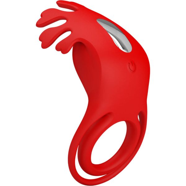 PRETTY LOVE - ANNEAU VIBRATEUR RUBEN 7 VIBRATIONS SILICONE ROUGE – Image 3