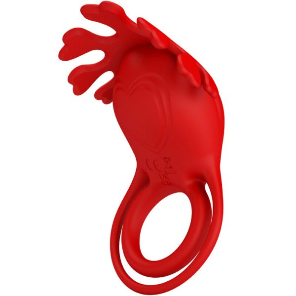 PRETTY LOVE - ANNEAU VIBRATEUR RUBEN 7 VIBRATIONS SILICONE ROUGE – Image 2