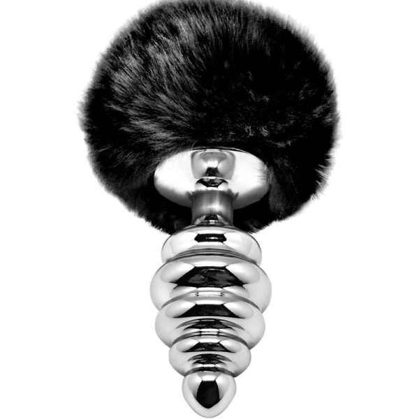 ALIVE - PLUG DE PLAISIR ANAL SPIRAL METAL FLUFFY NOIR TAILLE M – Image 2