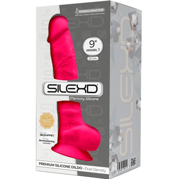 SILEXD - MODÈLE 1 PÉNIS RÉALISTE PREMIUM SILEXPAN SILICONE FUCHSIA 23 CM – Image 3