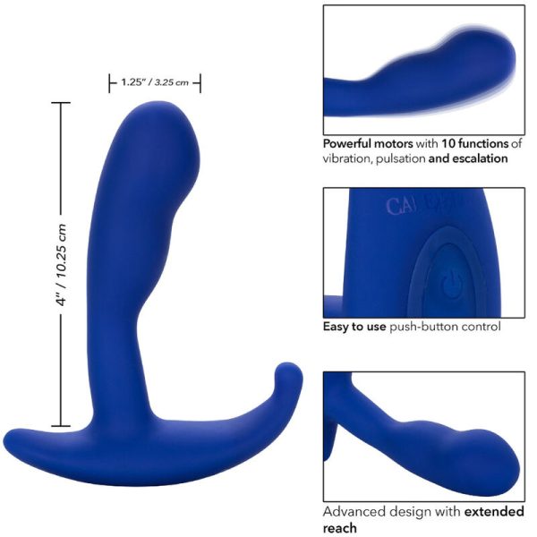 CALEXOTICS - ADMIRAL STIMULATEUR  VIBRATEUR ANAL COURBÉ BLEU – Image 4