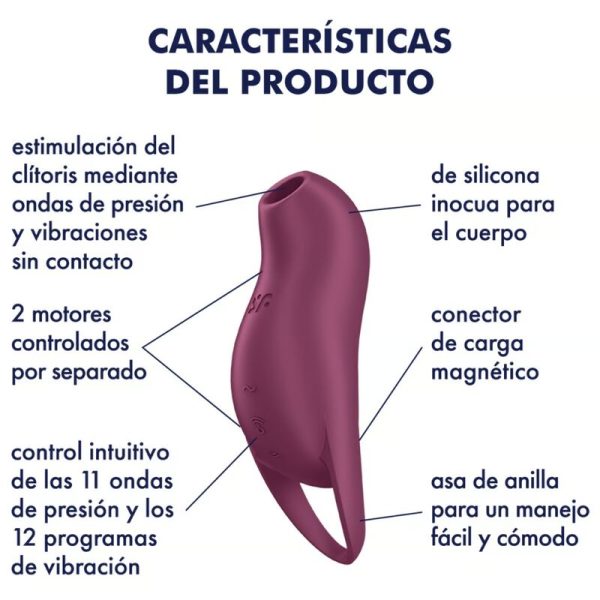 SATISFYER - POCKET PRO 1 STIMULATEUR DE CLITORIS GRENAT – Image 4