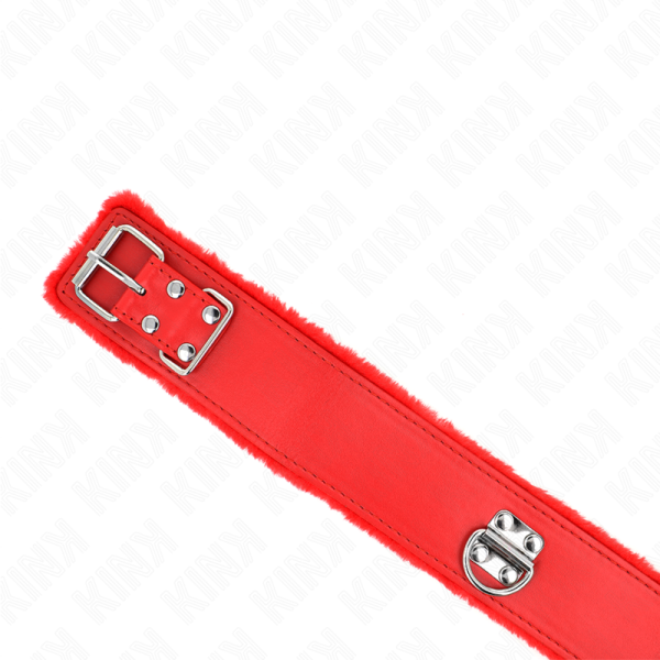 KINK - COLLIER AVEC LAISSE 116 CM AVEC CLOUS ARGENTÉS MODÈLE 4 ROUGE AJUSTABLE 40-48 CM X 6 CM – Image 5