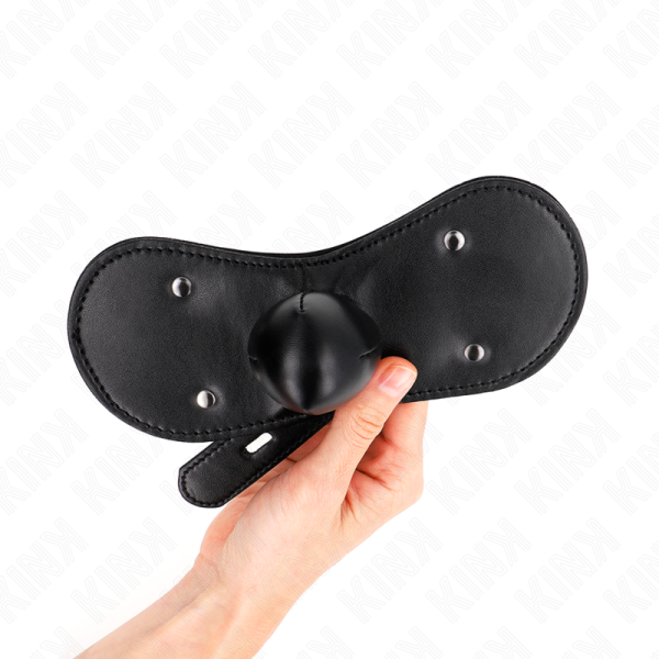 KINK - MASQUE BOUCLES BALL GAG AVEC SERRURE RÉGLABLE 42-60 CM – Image 3