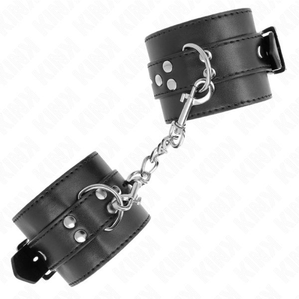 KINK - APPUI-POIGNETS NOIR AVEC CEINTURE NOIRE RÉGLABLE 17-28 CM X 6 CM – Image 2