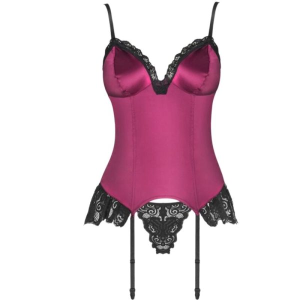 LIVCO CORSETTI FASHION - AGRAFENA CF 90436 CORSET + STRING BORDEAUX S/M – Image 4