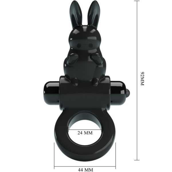 PRETTY LOVE - ANNEAU VIBRATEUR EXCITANT RABBIT 10 VIBRATIONS NOIR – Image 3