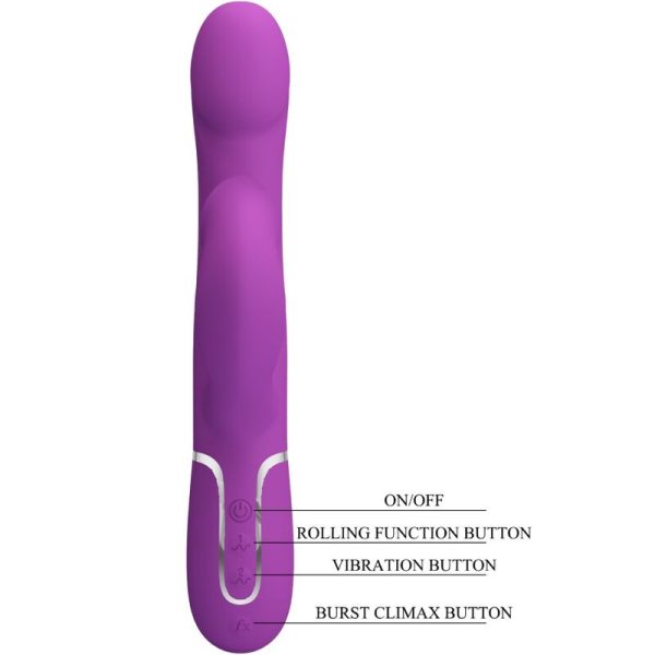 PRETTY LOVE - VIBRATEUR ET STIMULATEUR MULTIFONCTION 4 EN 1 VIOLET – Image 4