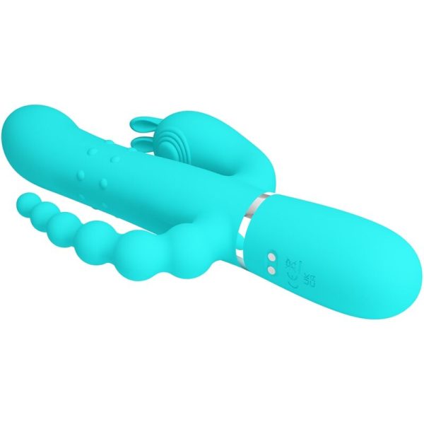 PRETTY LOVE - CAMMY 4 EN 1 VIBRATEUR MULTIFONCTION TRIPPLE RABBIT BLEU – Image 5