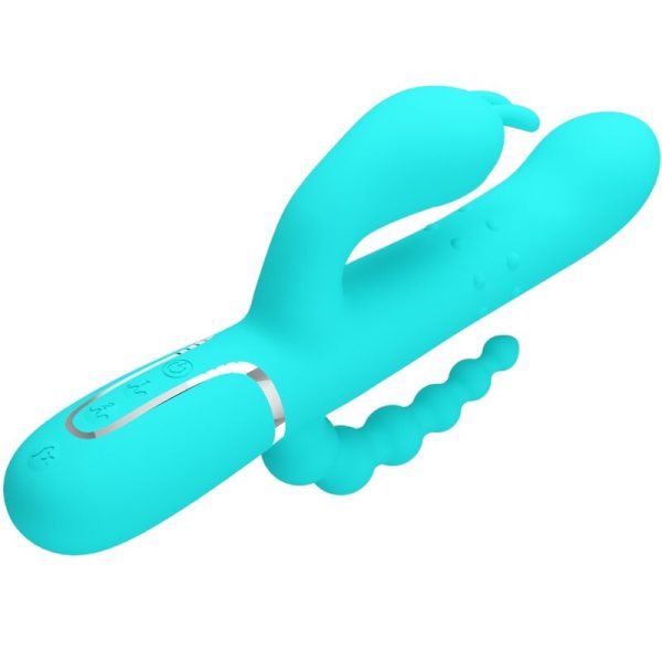 PRETTY LOVE - CAMMY 4 EN 1 VIBRATEUR MULTIFONCTION TRIPPLE RABBIT BLEU – Image 3