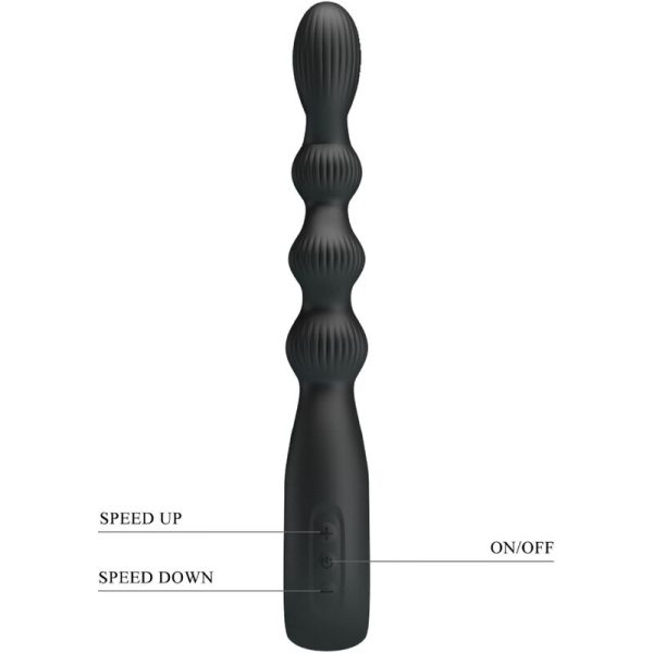 PRETTY LOVE - VIBRATEUR ANAL FEDERER 12 VIBRATIONS NOIR – Image 5