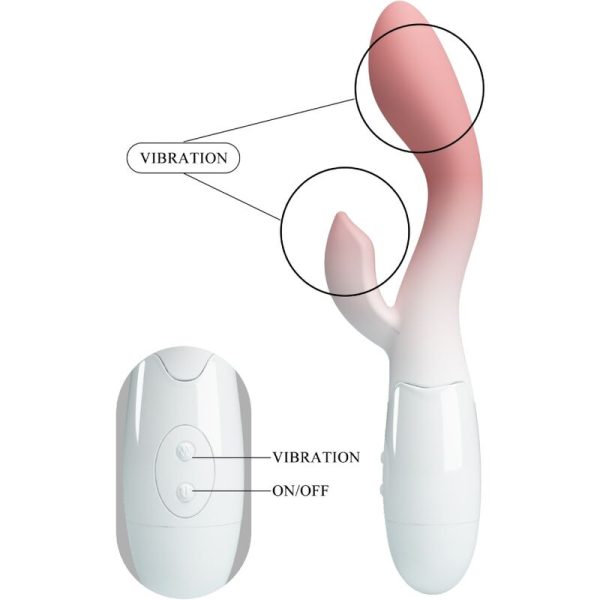 PRETTY LOVE - VIBRATEUR POINT G LUMINEUX + STIMULATEUR DE CLITORIS 30 VIBRATIONS ROSE – Image 3