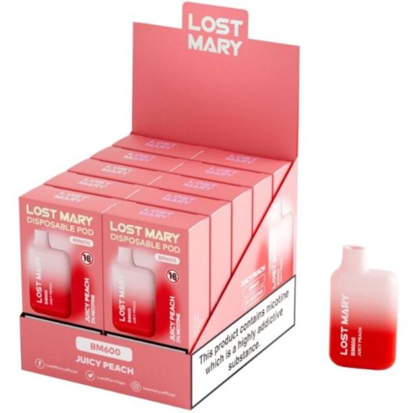 LOST MARY - BM600 VAPER NICOTINE 2% JETABLE PÊCHE JUCY – Image 2