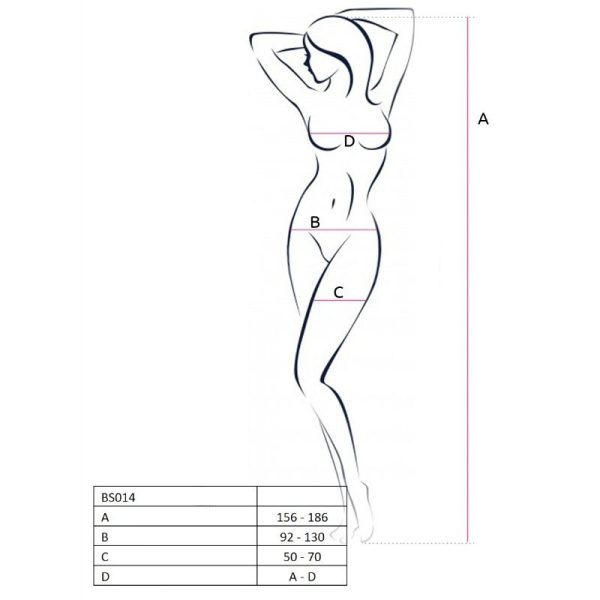 PASSION - FEMME BS014 BODYSTOCKING ROUGE TAILLE UNIQUE – Image 2