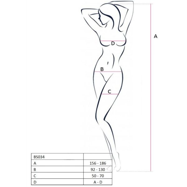 PASSION - FEMME BS034 BODYSTOCKING BLANC TAILLE UNIQUE – Image 2