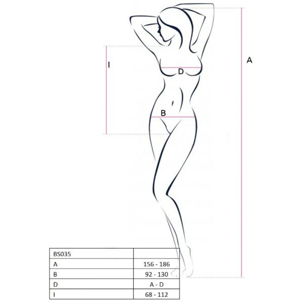 PASSION - FEMME BS035 BODYSTOCKING ROUGE TAILLE UNIQUE – Image 2